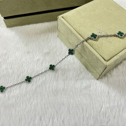 [Riva Jewelry ]CLOVER 6 MOTIF MALACHITE BRACELET