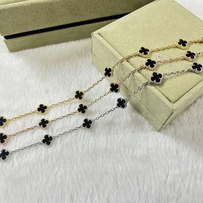 [Riva Jewelry ]CLOVER 6 MOTIF  ONYXS BRACELET