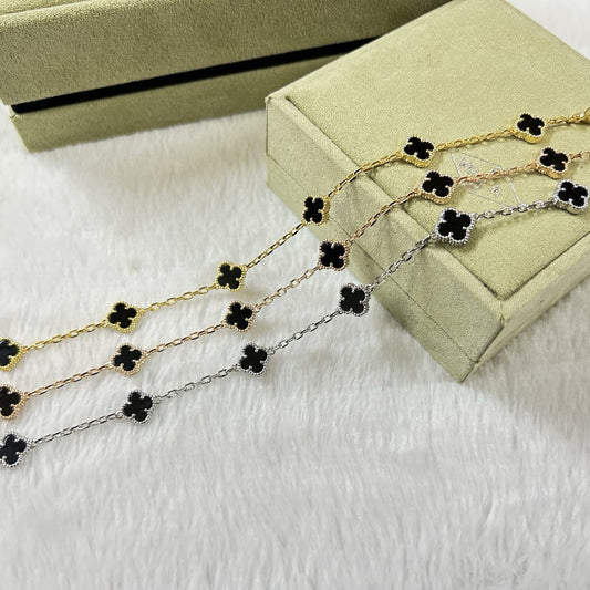 [Riva Jewelry ]CLOVER 6 MOTIF  ONYXS BRACELET