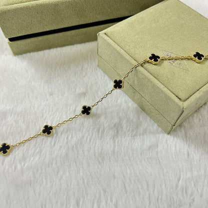 [Riva Jewelry ]CLOVER 6 MOTIF  ONYXS BRACELET