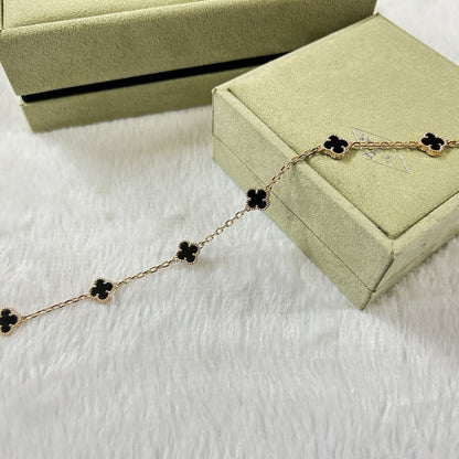 [Riva Jewelry ]CLOVER 6 MOTIF  ONYXS BRACELET