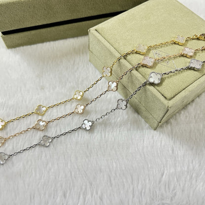 [Riva Jewelry ]CLOVER 6 MOTIF WHITE MOP BRACELET