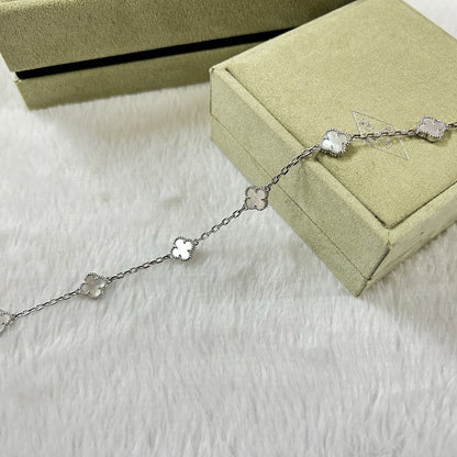 [Riva Jewelry ]CLOVER 6 MOTIF WHITE MOP BRACELET