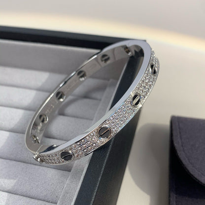 [Riva Jewelry]KLASSISCHER 6,1 MM LOVE BANGLE – DIAMANT PAVÉ & SCHWARZE KERAMIK