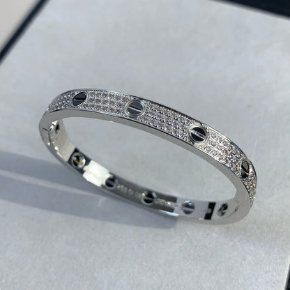 [Riva Jewelry]KLASSISCHER 6,1 MM LOVE BANGLE – DIAMANT PAVÉ & SCHWARZE KERAMIK