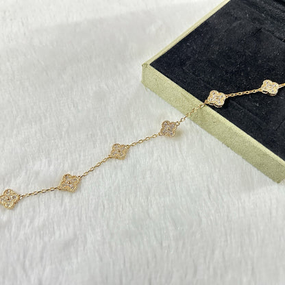 [Riva Jewelry ]CLOVER 6 MOTIF DIAMOND BRACELET