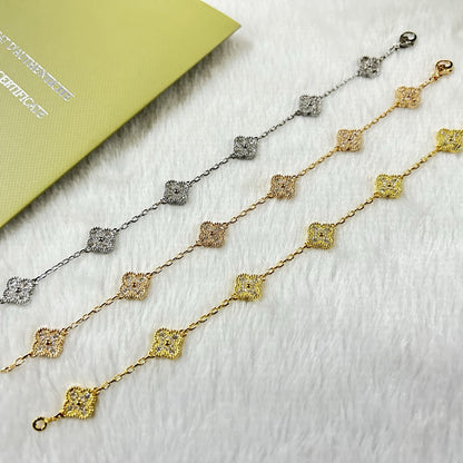 [Riva Jewelry ]CLOVER 6 MOTIF DIAMOND BRACELET