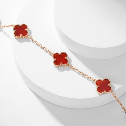 [Riva Jewelry ]CLOVER 10 MOTIFS CARNELIAN NECKLACE