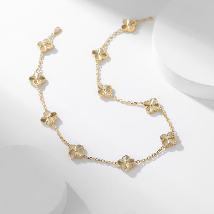 [Riva Jewelry ]CLOVER 10 MOTIFS LASER NECKLACE
