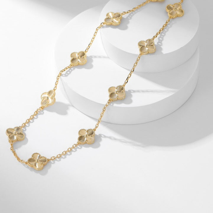 [Riva Jewelry ]CLOVER 10 MOTIFS LASER NECKLACE