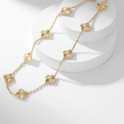 [Riva Jewelry ]CLOVER 10 MOTIFS LASER NECKLACE