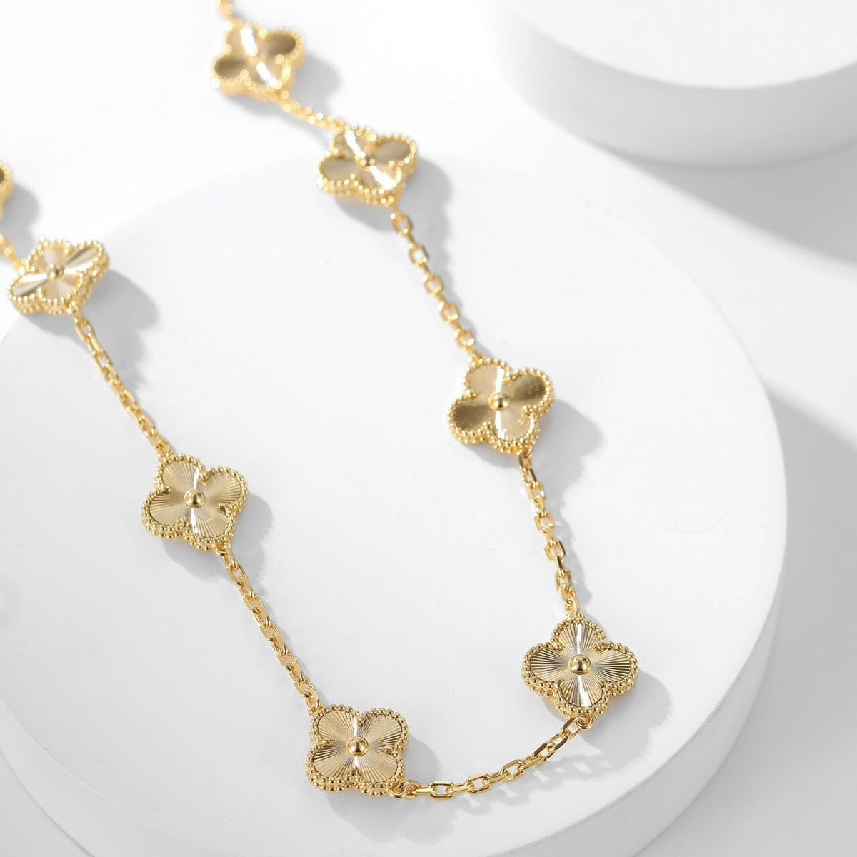 [Riva Jewelry ]CLOVER 10 MOTIFS LASER NECKLACE