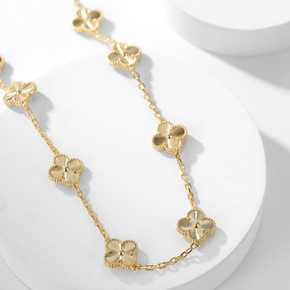 [Riva Jewelry ]CLOVER 10 MOTIFS LASER NECKLACE