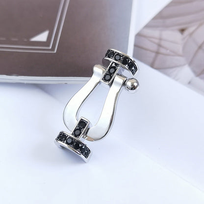 [Riva Jewelry]FORCE LARGE HORSESHOE BLACK DIAMOND BRACELET - WHITE GOLD