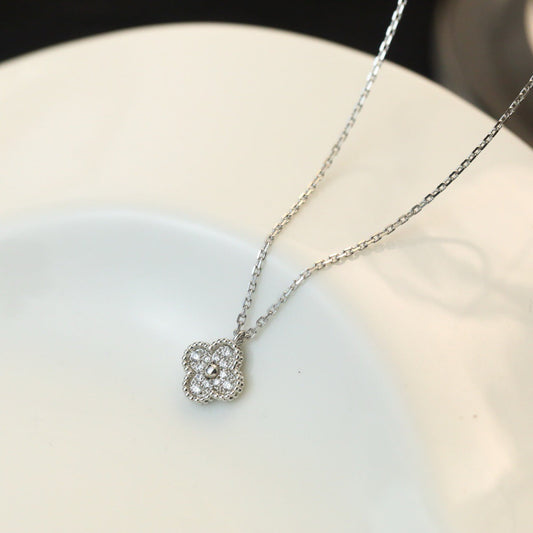 [Riva Jewelry ]CLOVER MINI 9.5MM PENDANT DIAMOND NECKLACE