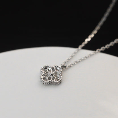[Riva Jewelry ]CLOVER MINI 9.5MM PENDANT DIAMOND NECKLACE