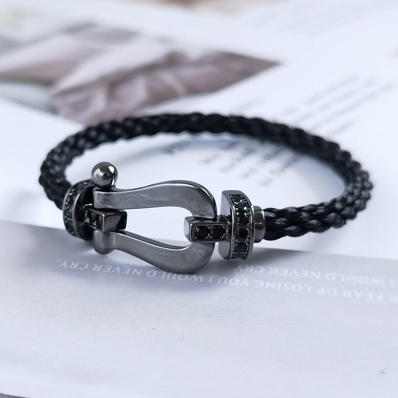 [Riva Jewelry]フォースラージシリーズ ブラックサムライブレスレット
