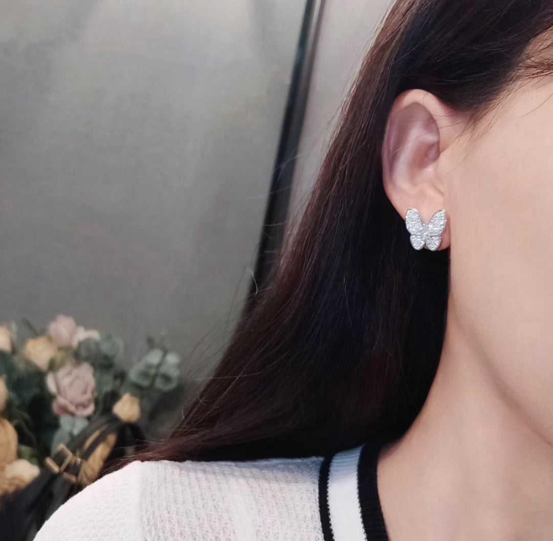 [Riva Jewelry ]BUTTERFLY ALL DIAMOND EARRINGS