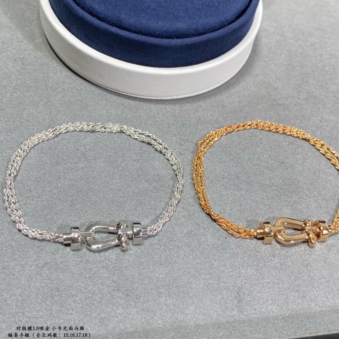 [Riva Jewelry ]FORCE SMALL HORSESHOE  DIAMOND CHAIN ROPE BRACELET