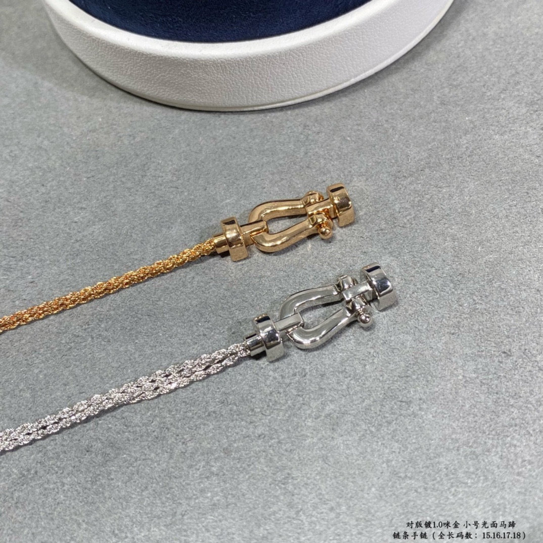 [Riva Jewelry ]FORCE SMALL HORSESHOE  DIAMOND CHAIN ROPE BRACELET