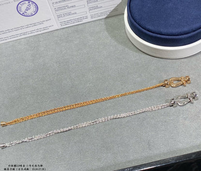 [Riva Jewelry ]FORCE SMALL HORSESHOE  DIAMOND CHAIN ROPE BRACELET