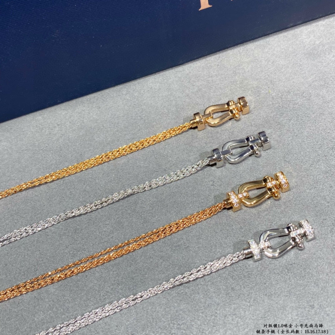 [Riva Jewelry ]FORCE SMALL HORSESHOE  DIAMOND CHAIN ROPE BRACELET