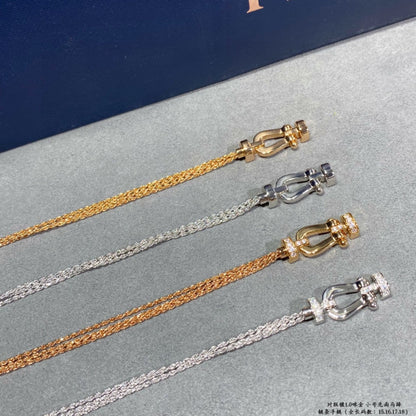 [Riva Jewelry ]FORCE SMALL HORSESHOE  DIAMOND CHAIN ROPE BRACELET