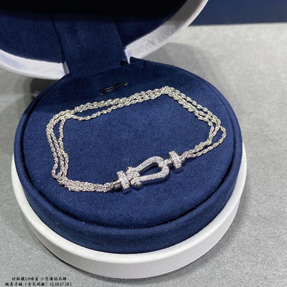[Riva Jewelry ]FORCE SMALL HORSESHOE  DIAMOND CHAIN ROPE BRACELET