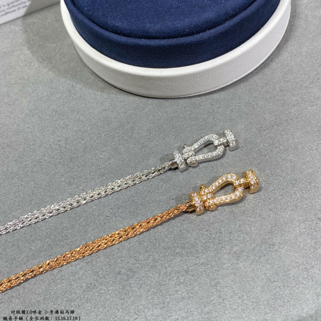 [Riva Jewelry ]FORCE SMALL HORSESHOE  DIAMOND CHAIN ROPE BRACELET