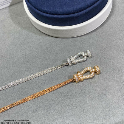 [Riva Jewelry ]FORCE SMALL HORSESHOE  DIAMOND CHAIN ROPE BRACELET