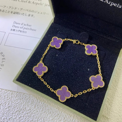 [Riva Jewelry ] CLOVER 5 MOTIF VIOLET BRACELET COLLECTION