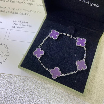 [Riva Jewelry ] CLOVER 5 MOTIF VIOLET BRACELET COLLECTION