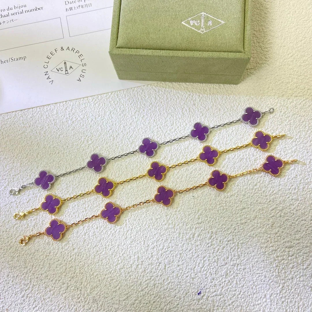[Riva Jewelry ] CLOVER 5 MOTIF VIOLET BRACELET COLLECTION