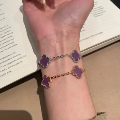 [Riva Jewelry ] CLOVER 5 MOTIF VIOLET BRACELET COLLECTION
