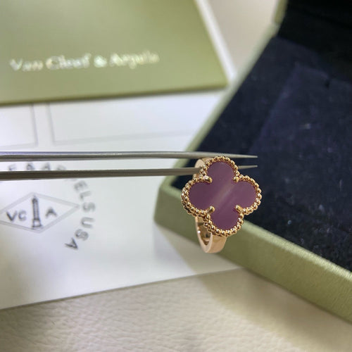 [Riva Jewelry ]CLOVER  PURPLE VIOLET RING