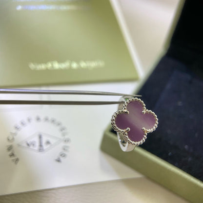 [Riva Jewelry ]CLOVER  PURPLE VIOLET RING