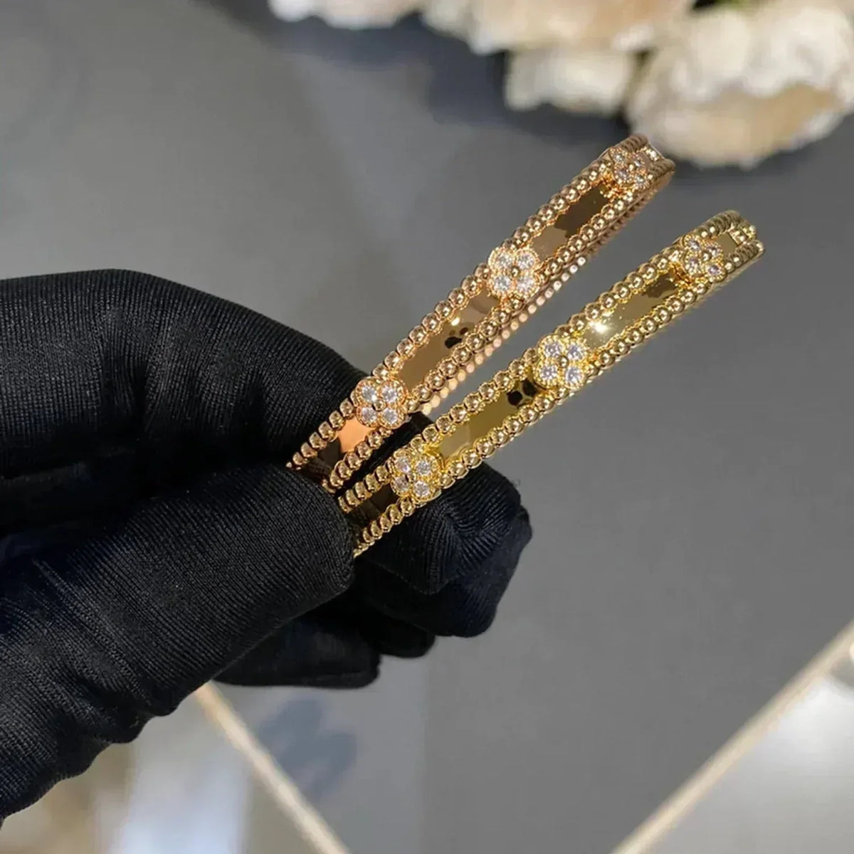 [Riva Jewelry ]CLOVER BRACELET 4MM DIAMONDS