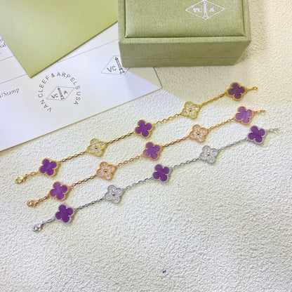 [Riva Jewelry ] CLOVER 5 MOTIF VIOLET BRACELET COLLECTION