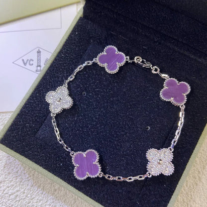 [Riva Jewelry ] CLOVER 5 MOTIF VIOLET BRACELET COLLECTION