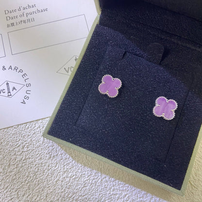 [Riva Jewelry ]CLOVER MINI 9.5MM  PURPLE VIOLET EARRINGS