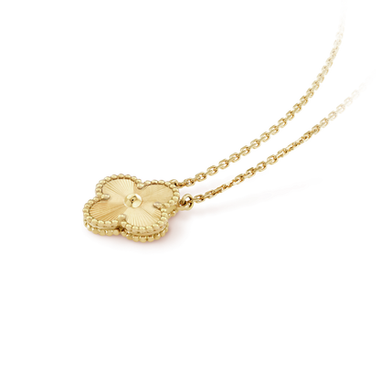 [Riva Jewelry ]CLOVER 15MM LASER NECKLACE