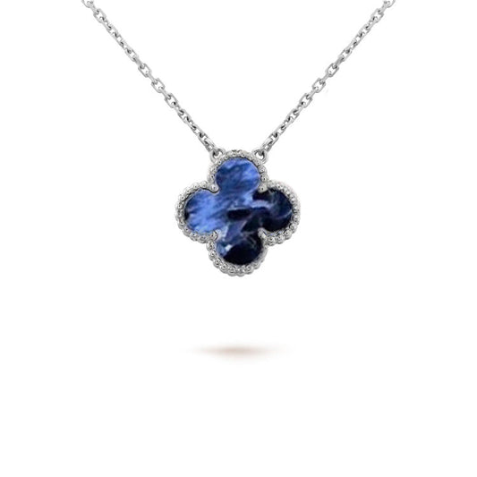 [Riva Jewelry ]CLOVER 15MM PIETERSITE NECKLACE SILVER
