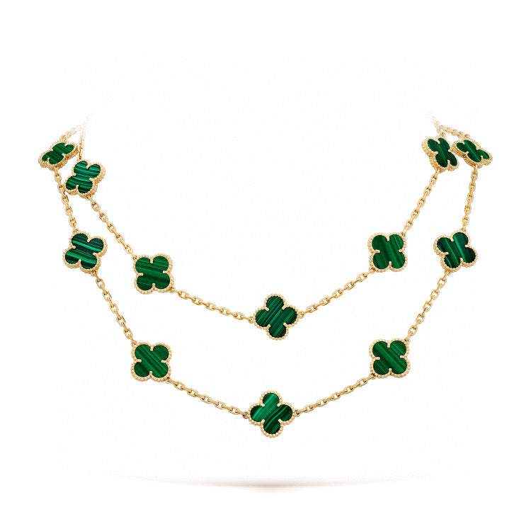 [Riva Jewelry ]CLOVER 20 MOTIFS MALACHITE GOLD