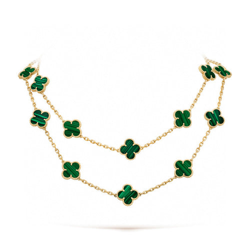 [Riva Jewelry ]CLOVER 20 MOTIFS MALACHITE GOLD