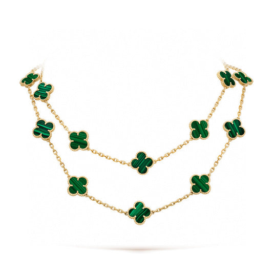 [Riva Jewelry ]CLOVER 20 MOTIFS MALACHITE GOLD
