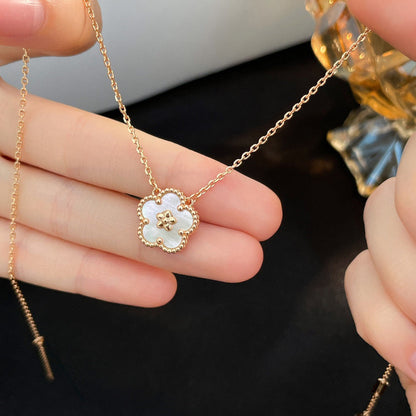 [Riva Jewelry ]LUCKY  WHITE MOP  PLUM BLOSSOM NECKLACE