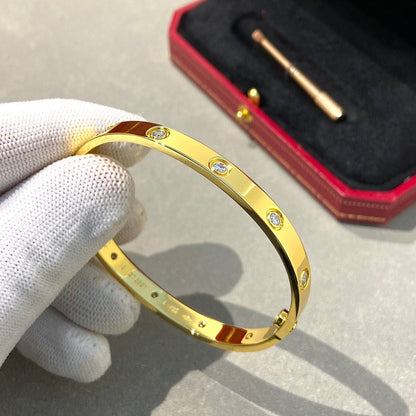 [Riva Jewelry]クラシック 6.1MM ラブバングル - 10ダイヤモンド