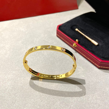 [Riva Jewelry]クラシック 6.1MM ラブバングル - 10ダイヤモンド