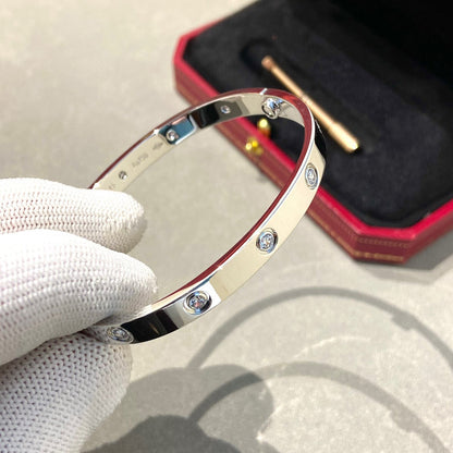 [Riva Jewelry]クラシック 6.1MM ラブバングル - 10ダイヤモンド