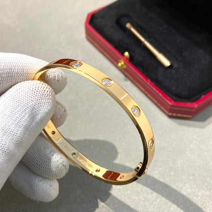 [Riva Jewelry]クラシック 6.1MM ラブバングル - 10ダイヤモンド
